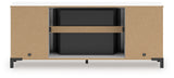 Back view of Brollevi white TV stand
