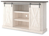 Dorrinson Two-Tone 54 Inch TV Stand side profile