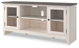 Dorrinson Two-tone 60-inch TV Stand side profile