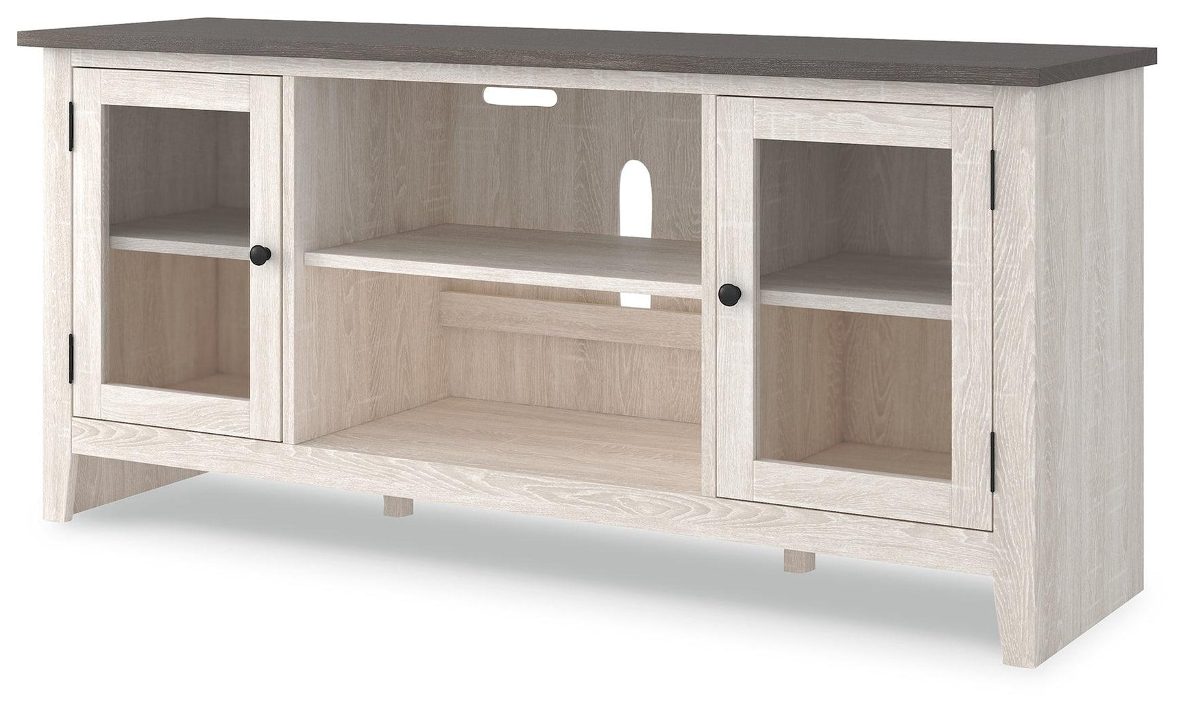 Dorrinson Two-tone 60-inch TV Stand side profile