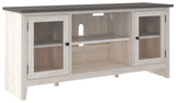 Dorrinson Two-tone 60-inch TV Stand close up of shelves