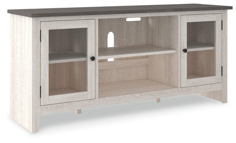 Dorrinson Two-tone 60-inch TV Stand head-on front