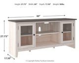 Dorrinson Two-tone 60-inch TV Stand dimension diagram