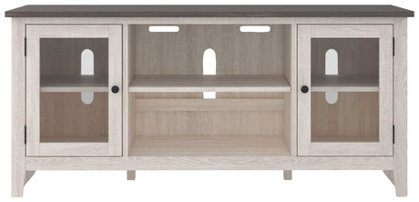 Dorrinson Two-tone 60-inch TV Stand detail on two-tone finish