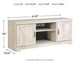 Bellaby Whitewash 63-inch TV Stand wood grain finish close