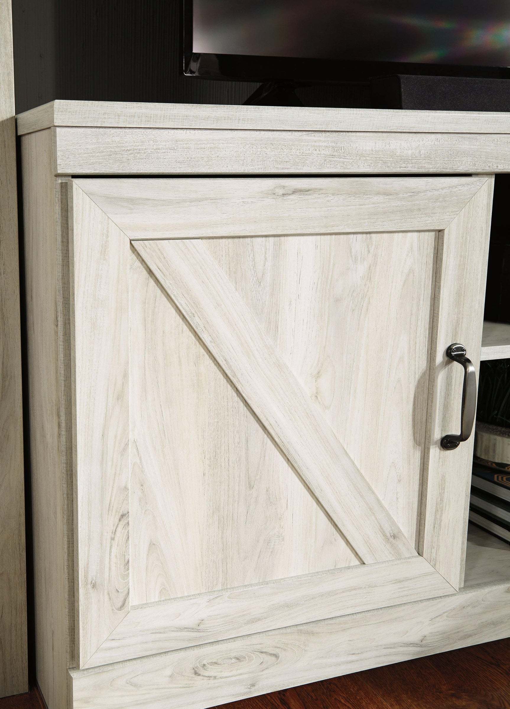 Bellaby Whitewash 63" Tv Stand With Electric Fireplace - Ella Furniture
