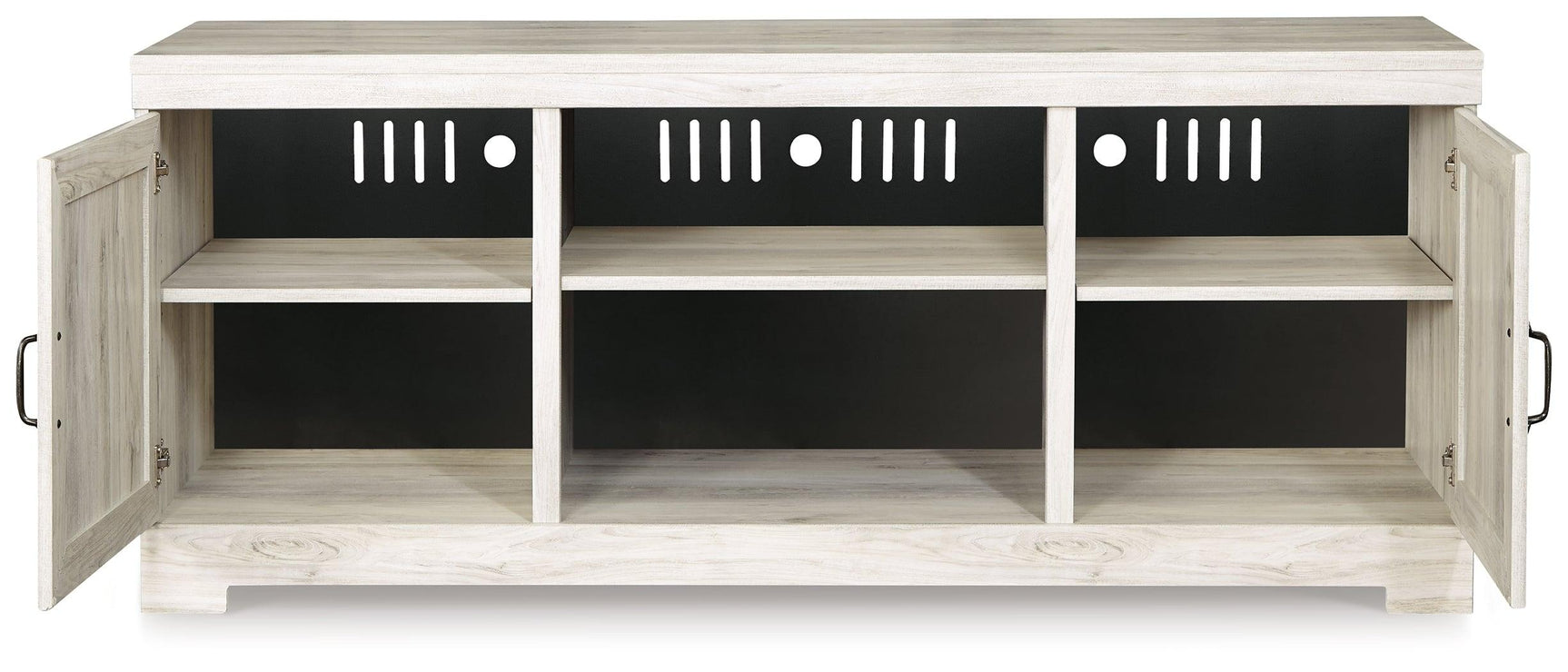 Bellaby Whitewash 63-inch TV Stand side view