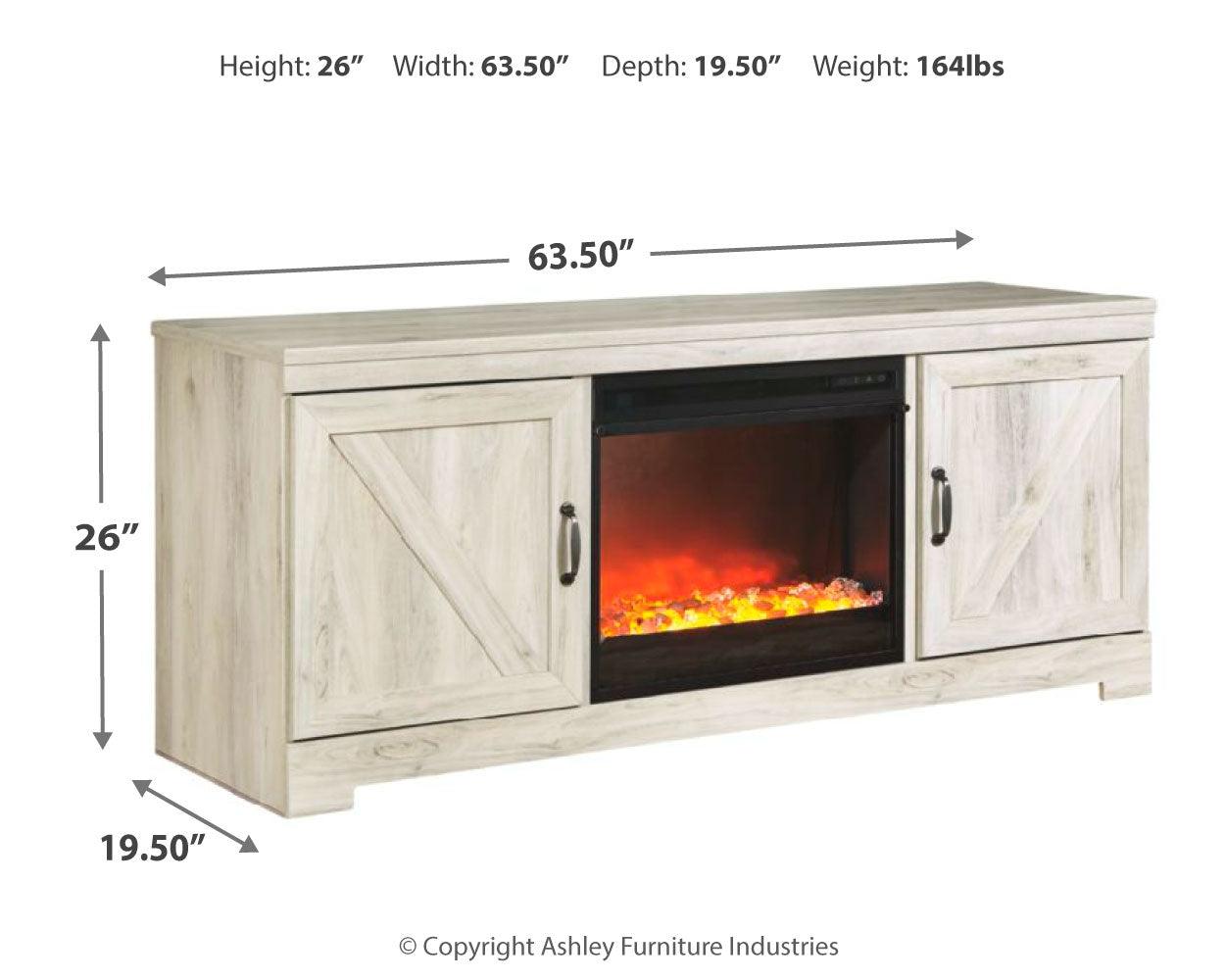 Dimensions diagram of Bellaby Whitewash 63 inch TV Stand