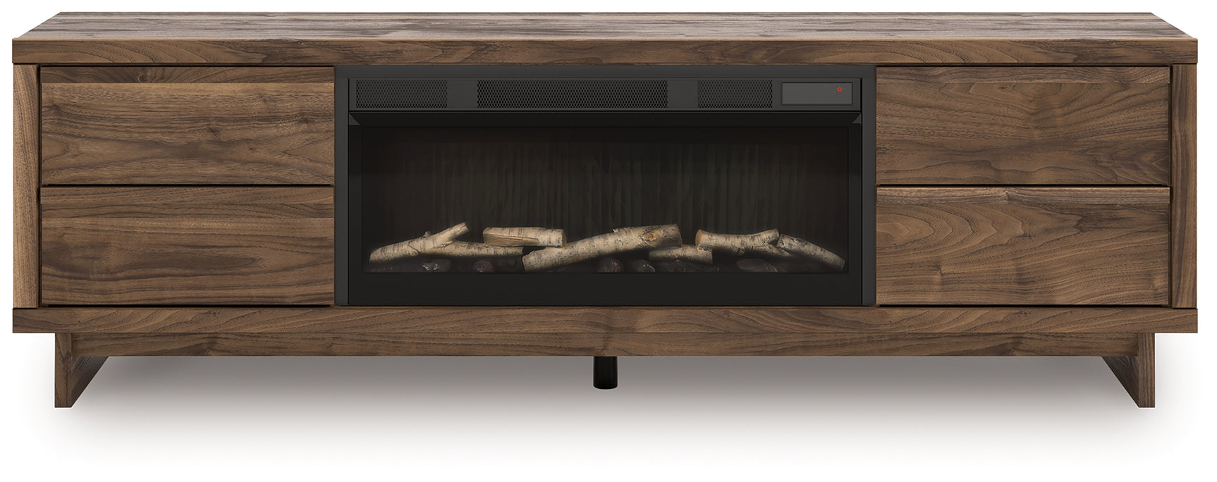 Side angle of Zadilyn TV stand showing drawer detail