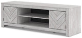 Side view of whitewash TV stand