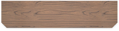 Landocken 83 inch brown and blue TV stand top view