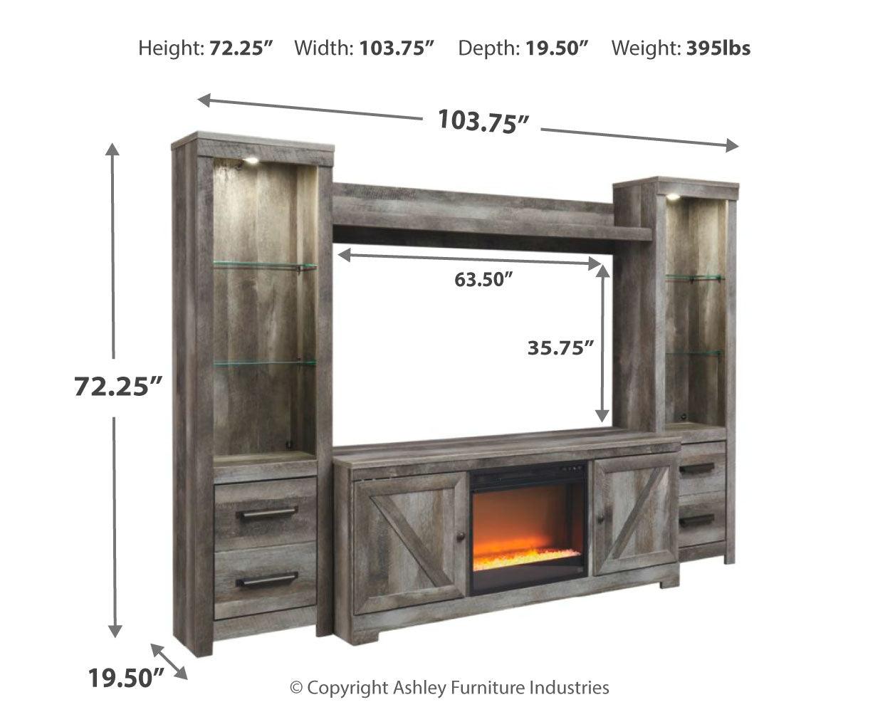 Wynnlow entertainment center assembled in modern living room