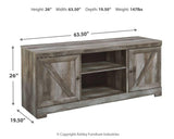 Wynnlow Gray 63 inch TV Stand dimensional diagram