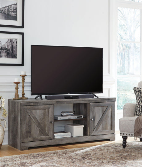 Wynnlow Gray 63 inch TV Stand full front view