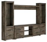Trinell Brown 4-Piece Entertainment Center side angle