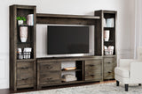 Trinell Brown 4-Piece Entertainment Center close-up of hardware