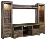 Trinell Brown 4-Piece Entertainment Center tall pier storage