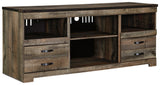 Close-up of Trinell TV Stand drawer and hardware