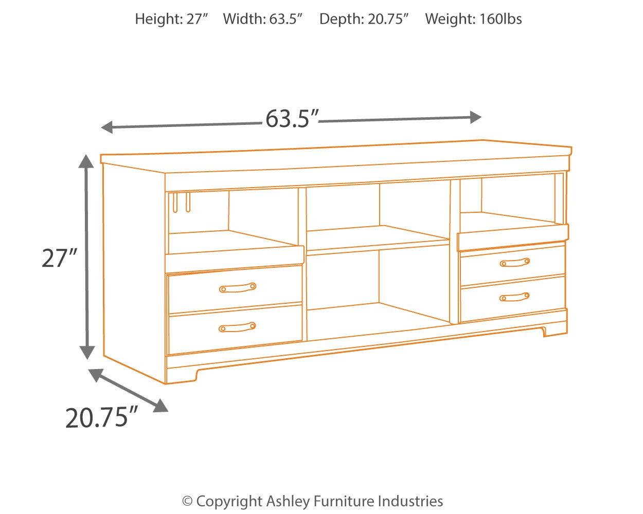 Trinell TV Stand dimension diagram