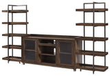 Starmore Brown/Gunmetal 3-Piece Entertainment Center side angle