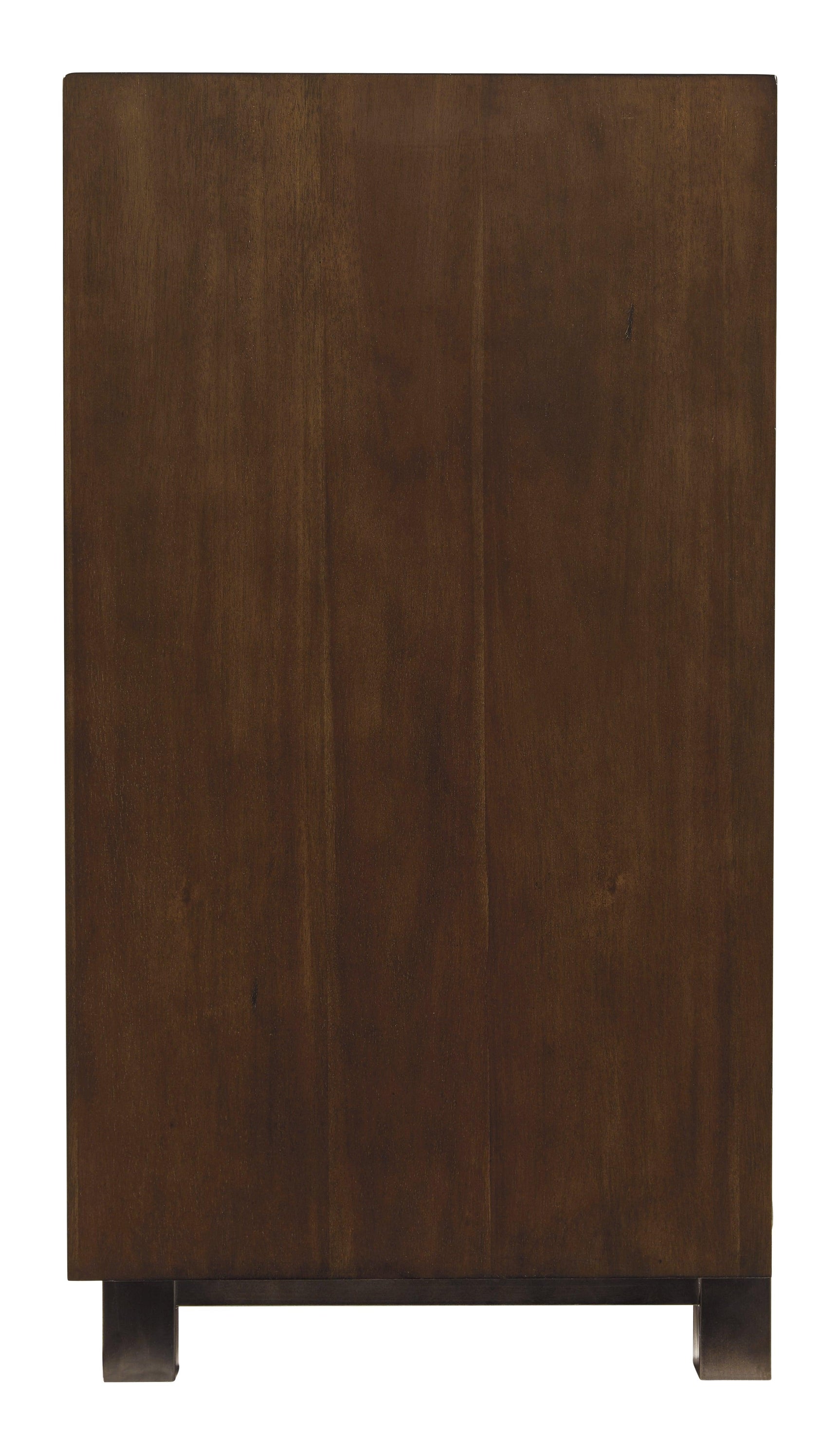 Top view showcasing oiled walnut-tone finish of TV stand