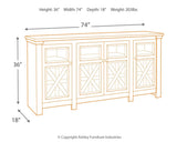 Bolanburg Two-tone 74 inch TV Stand dimensions diagram