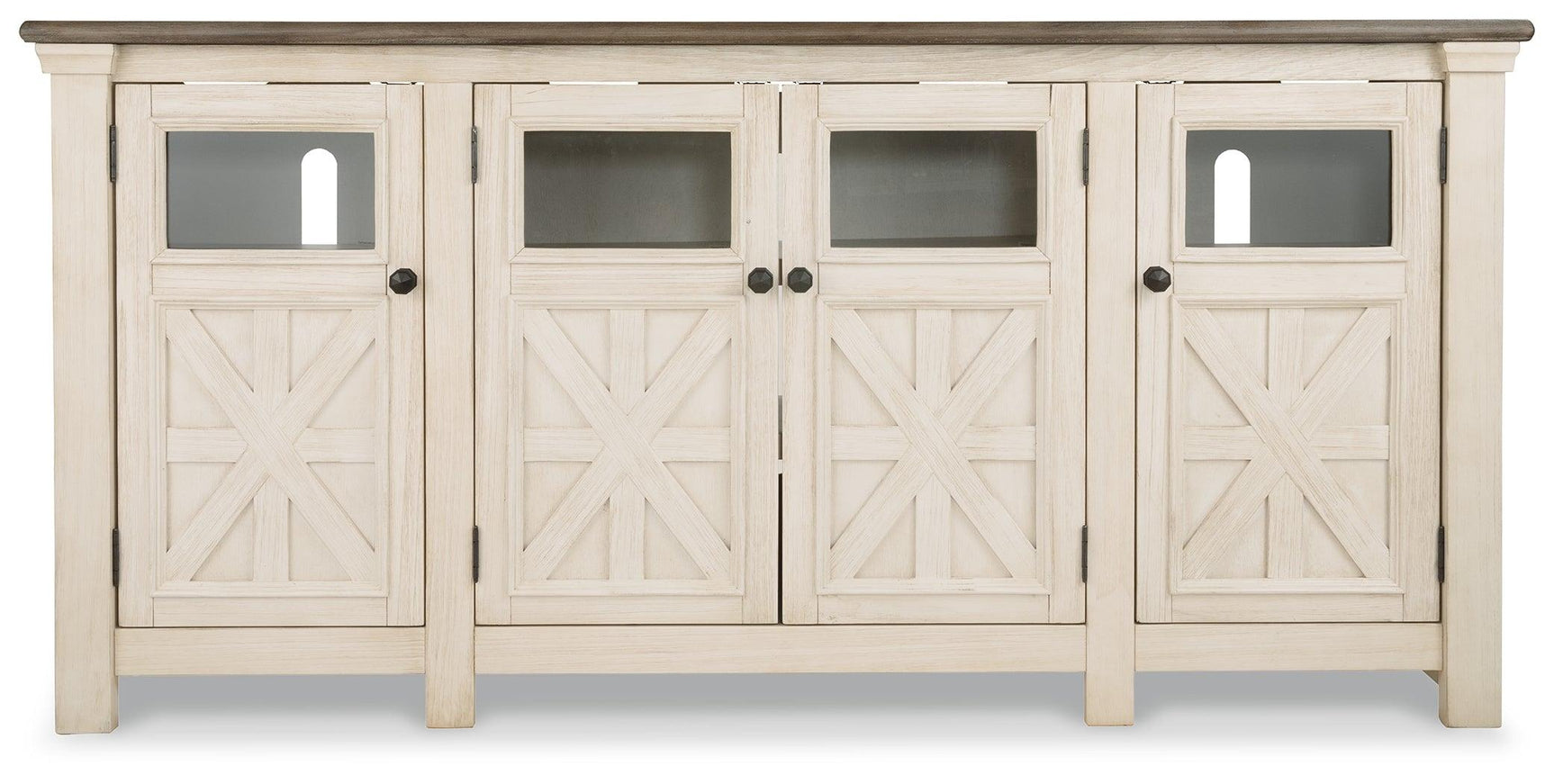 Bolanburg Two-tone 74 inch TV Stand angled view