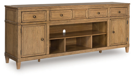 Sharlance TV stand angled side view