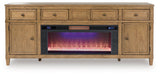 Overall front view with fireplace on mood lighting