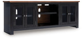 Wildenauer TV stand with doors open showing storage