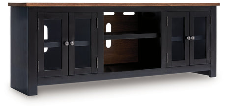 Wildenauer TV stand with doors open showing storage