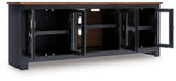 Wildenauer TV stand head-on with closed doors