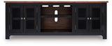 Side view of Wildenauer 76 inch TV stand