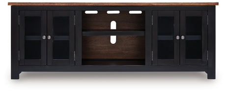 Side view of Wildenauer 76 inch TV stand