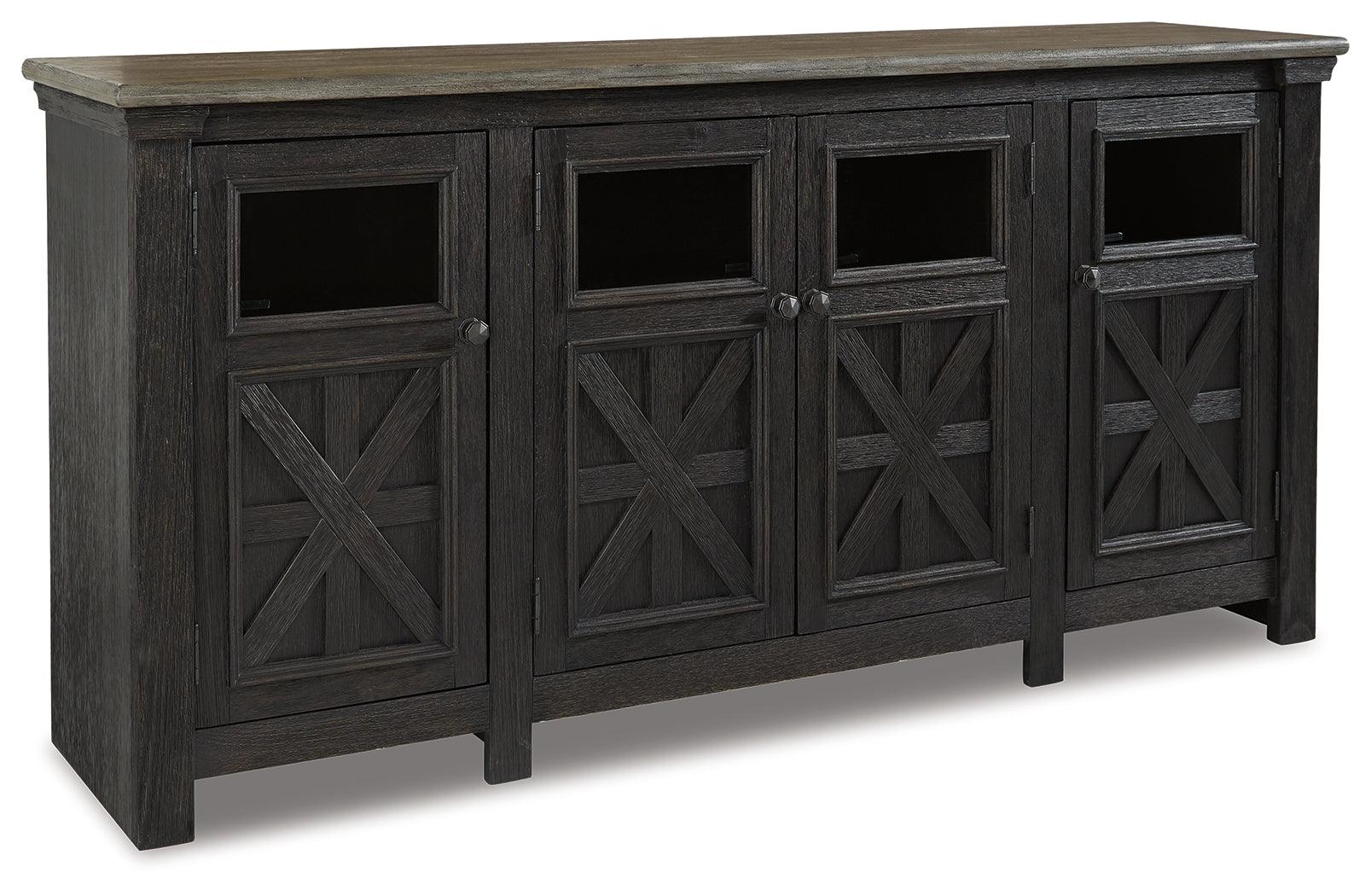 Tyler Creek TV stand angled side view
