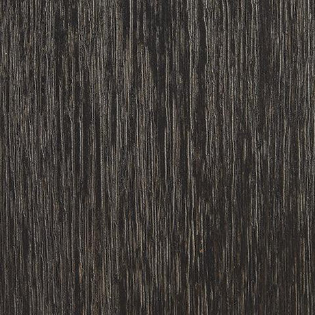 Close-up of Tyler Creek TV stand black and gray wood finish