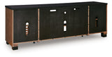 Kallari TV Stand back view showing cord openings