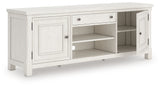 Robbinsdale TV Stand side angle with open cabinets