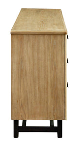 Freslowe Light Brown/Black Large Tv Stand - Ella Furniture