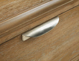 Rencott TV stand silver-tone handle detail