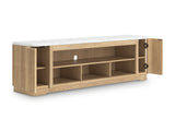 Camdill TV stand side cabinet and open shelves angle
