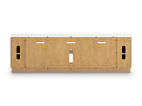 Front head-on view of Camdill light brown TV stand
