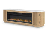 Electric fireplace flame detail with crystals