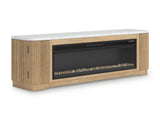 Open cabinet view with shelving