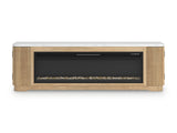 Camdill TV stand top view showing faux marble surface