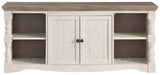 Havalance two-tone 67 inch TV stand head-on view