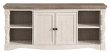 Side view of TV stand showing depth