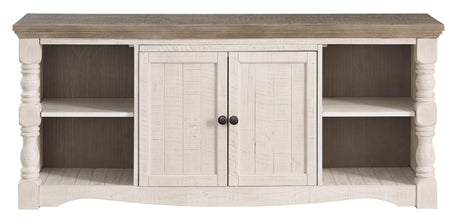 Side view of TV stand showing depth