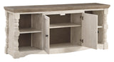 Top view of TV stand surface