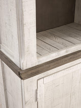 Top angled view of pier cabinet shelves